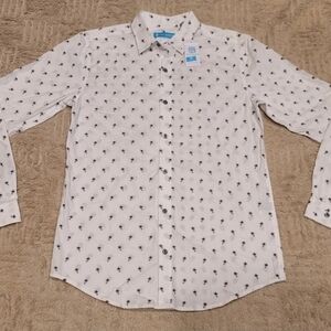 Tori Richard Long Sleeve Preppy Palms White Aloha Mens Sz 2XL 1991-MI49 NWT $135